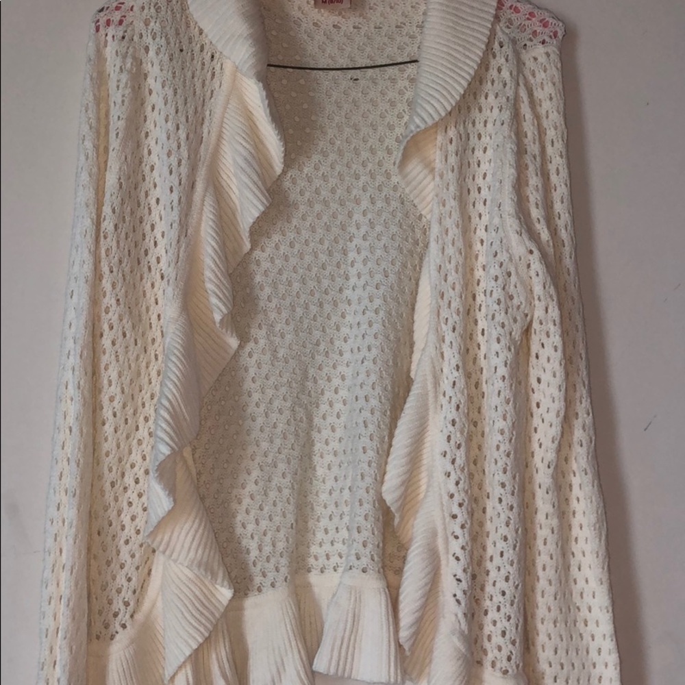 Cream ruffle sweater